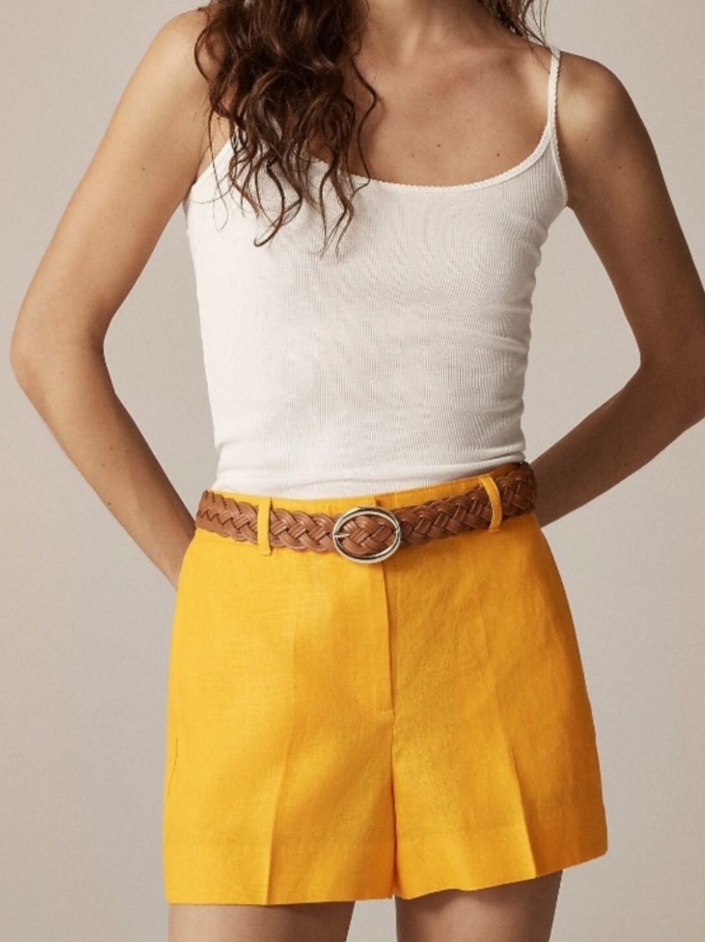 J. Crew High-Waist Tailored Shorts in Orange - Picture 4 of 4